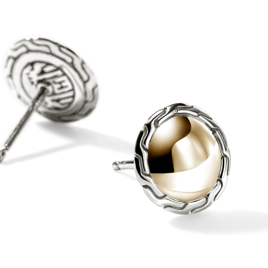 John Hardy JH Essential Stud Earring, Gold & Sterling Silver - Carter's Collective Fine Jewelry