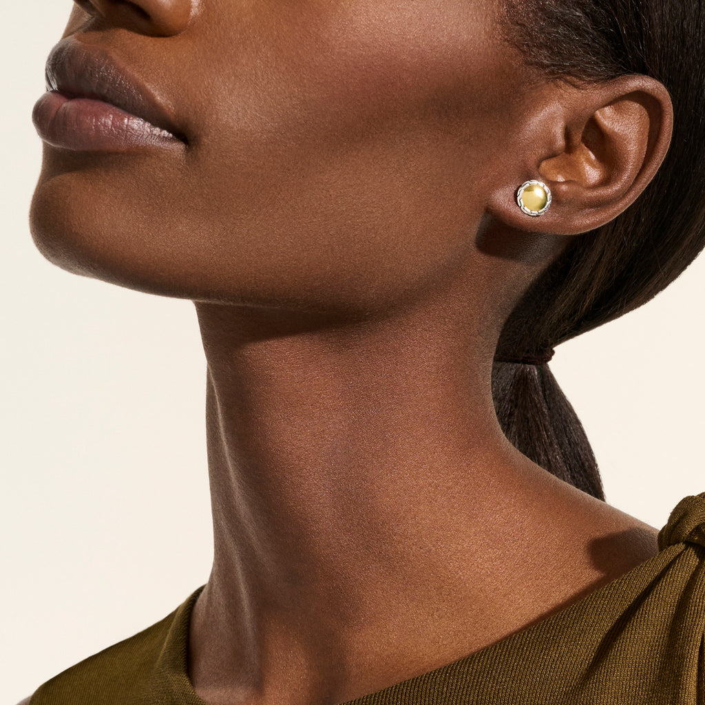 John Hardy JH Essential Stud Earring, Gold & Sterling Silver - Carter's Collective Fine Jewelry