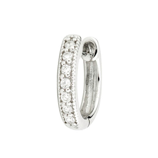 Diamond Huggie Hoop Earring (Single Hoop), 0.05 CTTW - Carter's Collective Fine Jewelry