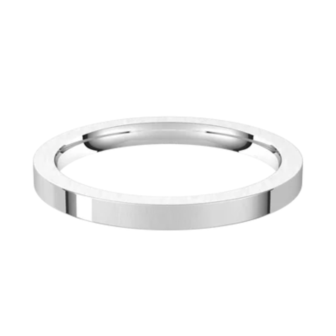 White Gold Flat Stackable Spacer Wedding Band