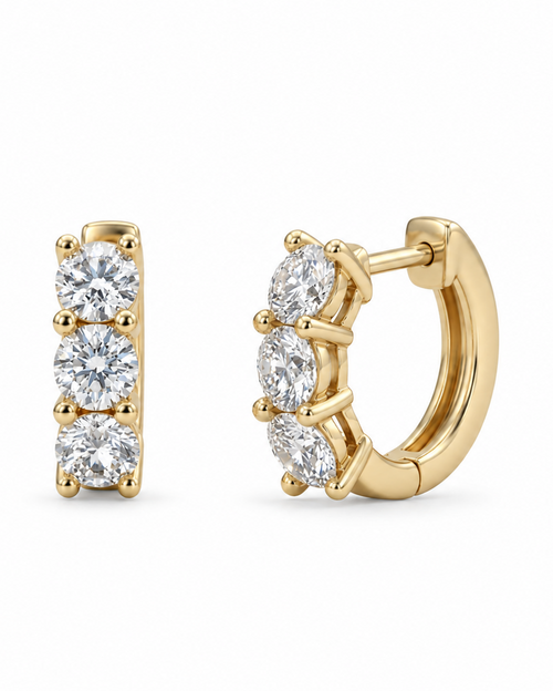 Audrey Diamond Huggie Hoops