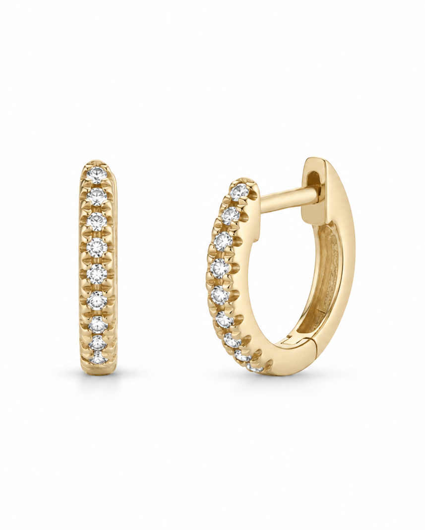 Mini Lucy Diamond Huggie Hoops