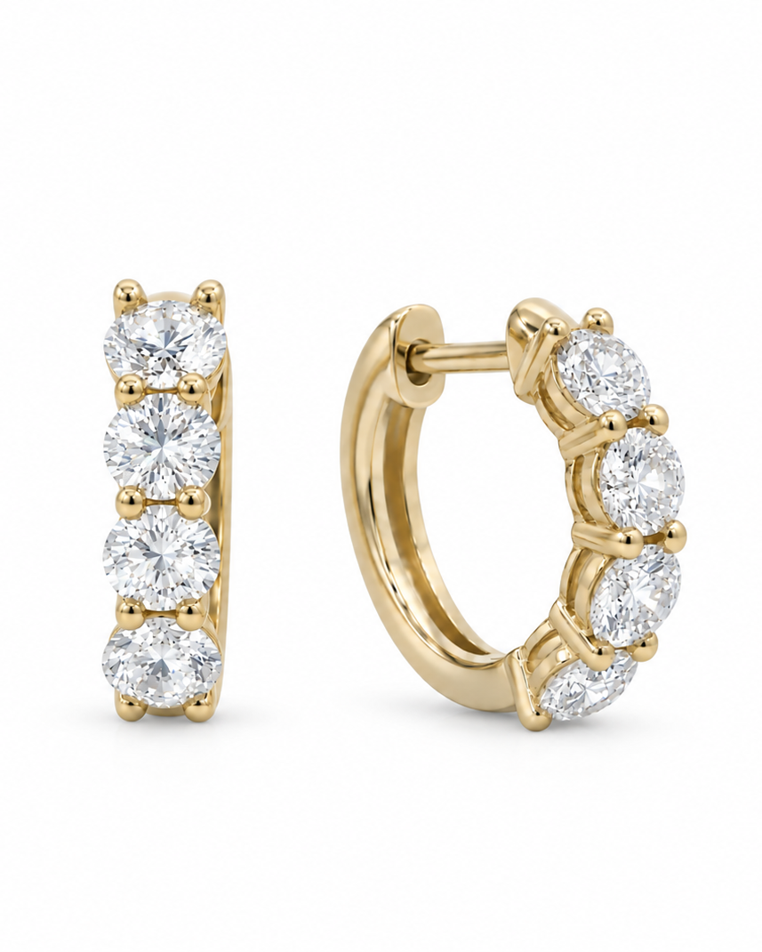 Mini Audrey Diamond Huggie Hoops