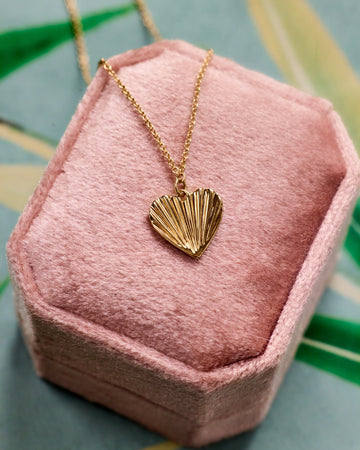 Love Fluted Heart Necklace