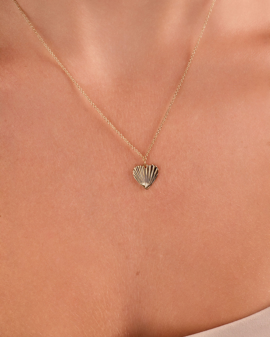 Love Fluted Heart Necklace