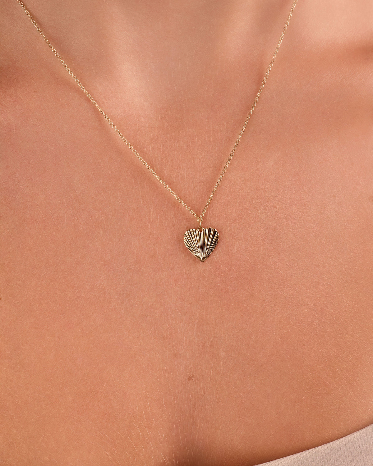 Love Fluted Heart Necklace