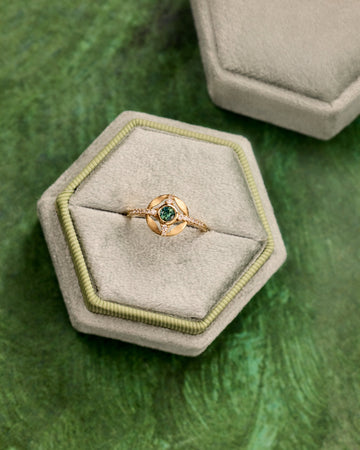 Montana Sapphire and Diamond Compass Ring