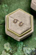 Yogo Sapphire Horseshoe Stud Earrings