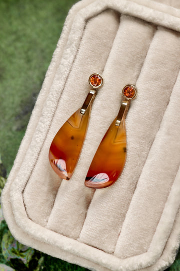 Citrine and Montana Agate Dangle Earrings