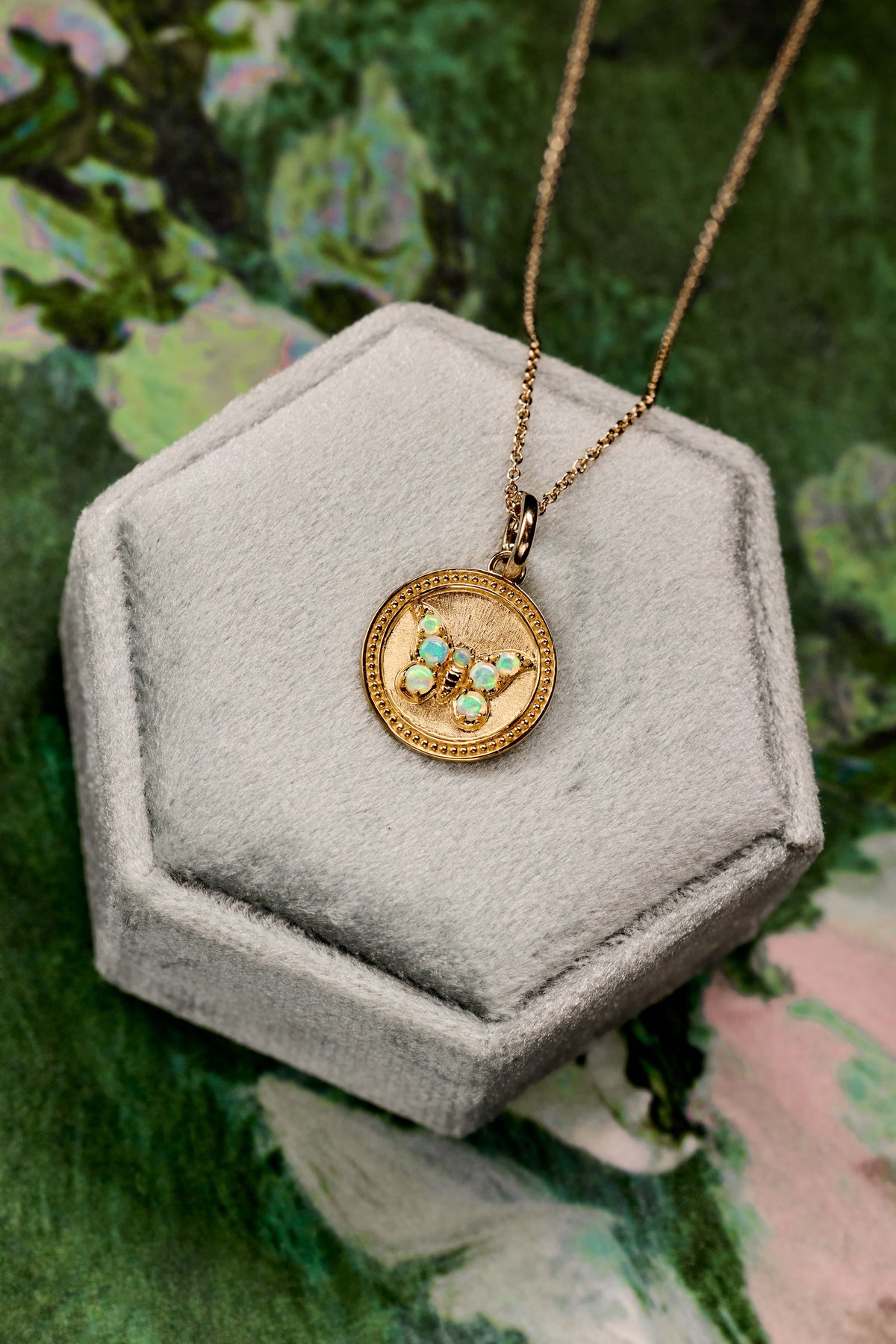 Australian Opal Butterfly Medallion Charm