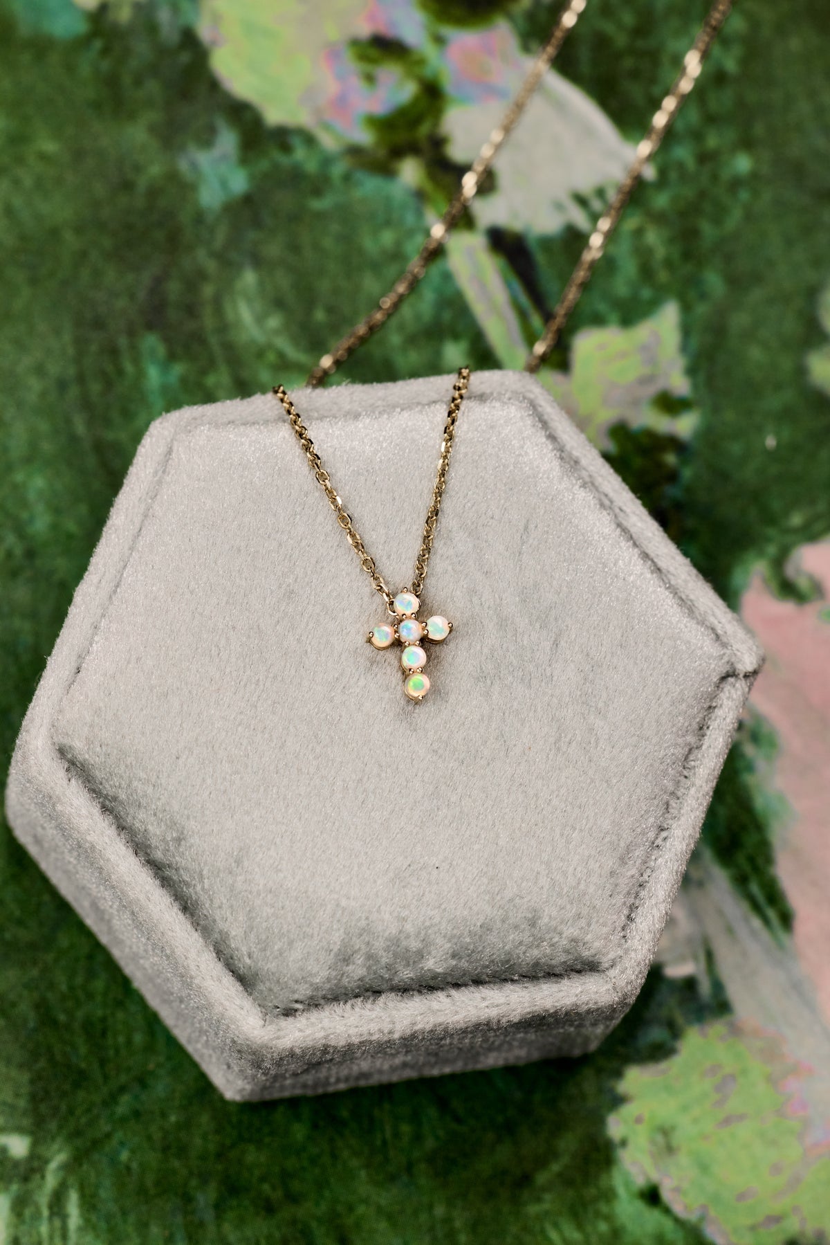 Australian Opal Cross Necklace