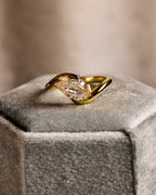 Step Cut Pear Shaped Natural Diamond Ring