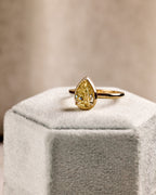 Fancy Yellow Pear Shaped Engagement Ring