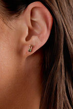 Watermelon Tourmaline Half Bezel Stud Earrings