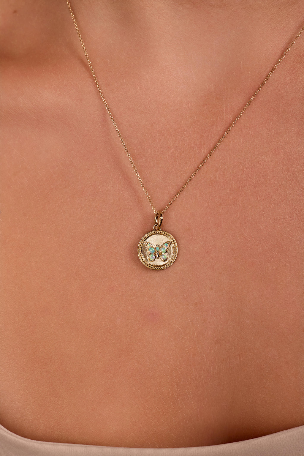 Australian Opal Butterfly Medallion Charm
