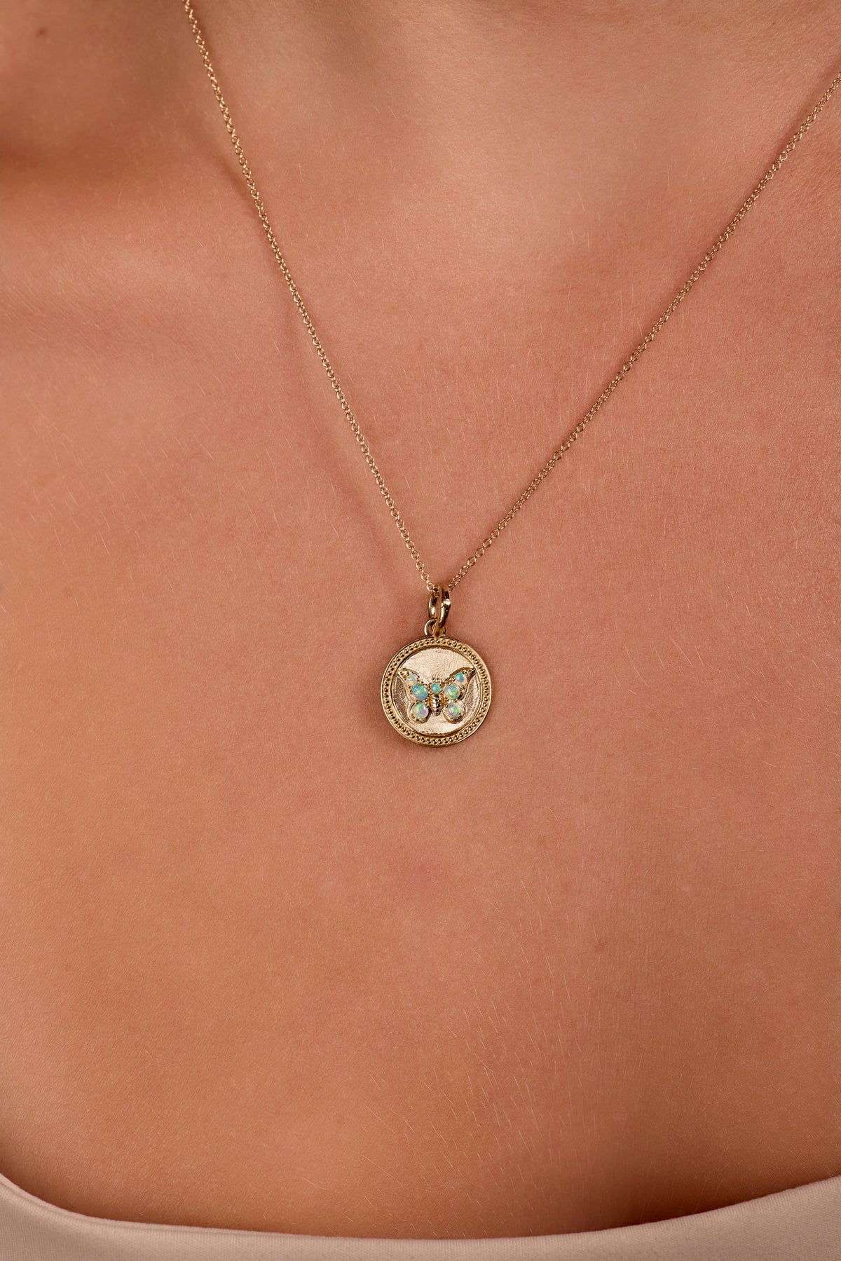 Australian Opal Butterfly Medallion Charm