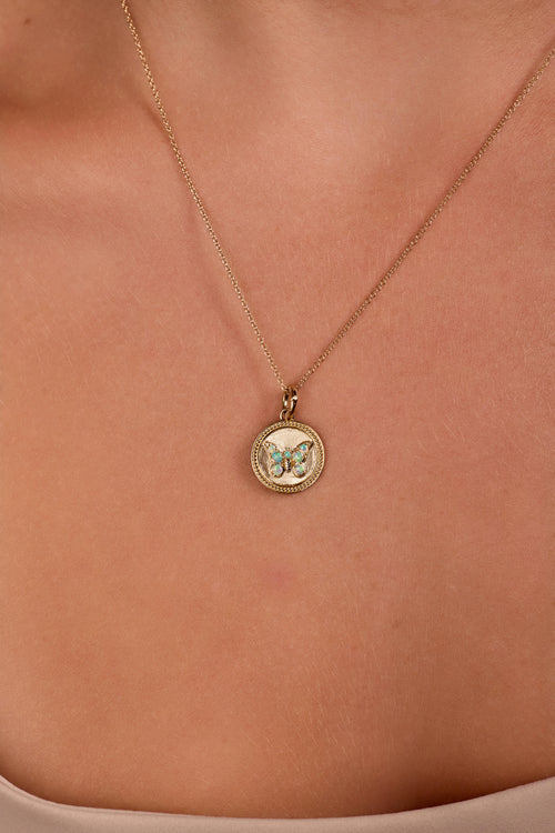 Australian Opal Butterfly Medallion Charm