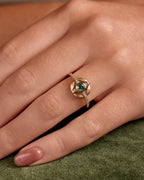 Montana Sapphire and Diamond Compass Ring