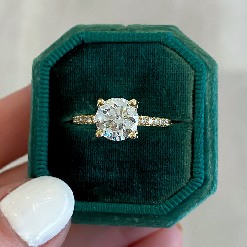 Round Diamond Engagement Ring with Diamond Band