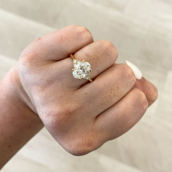 Tulip Oval Lab Grown Engagement Ring