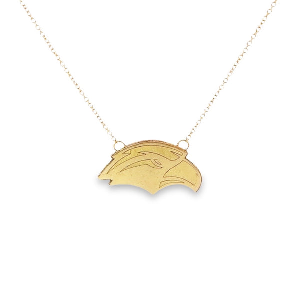 Gold Southern Miss Eagle Head Stationed Necklace