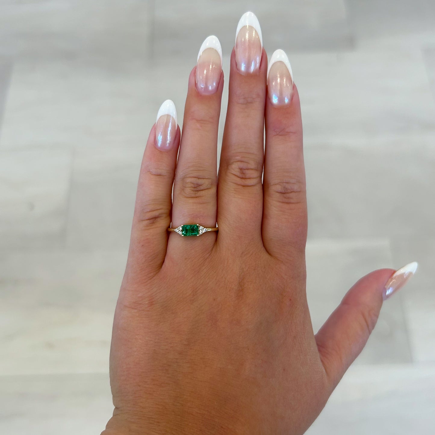 Emerald Trio Diamond Accent Ring, 0.60 CTTW - Carter's Collective Fine Jewelry