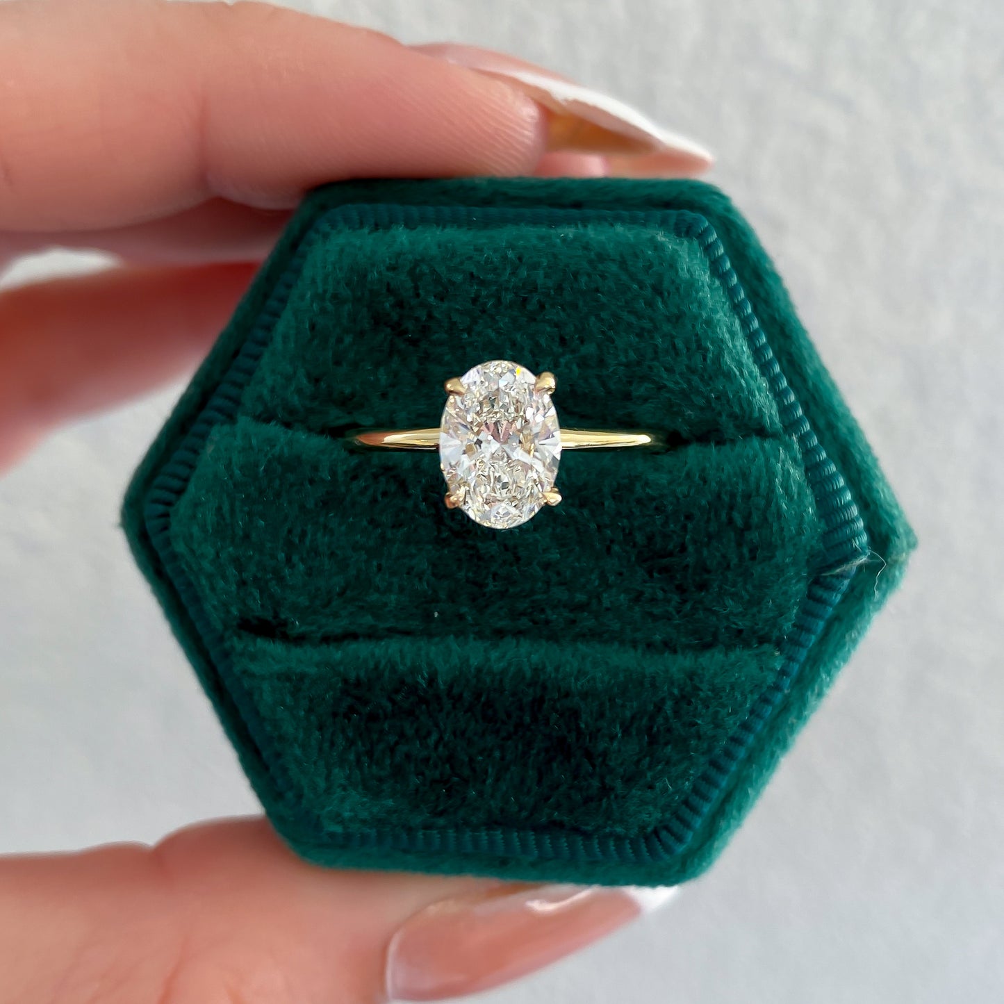 Azalea Natural Oval Diamond Hidden Halo Solitaire Engagement Ring, 1.30 CTTW - Carter's Collective Fine Jewelry