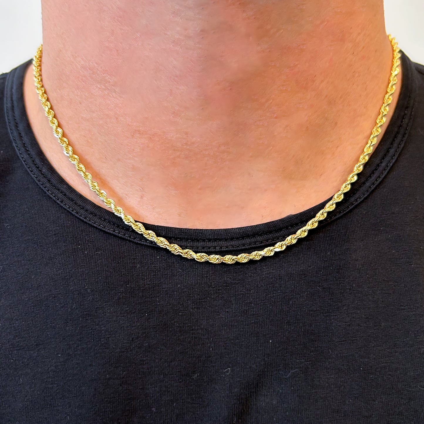 Men's 10 Karat Gold Rope Chain, 20"