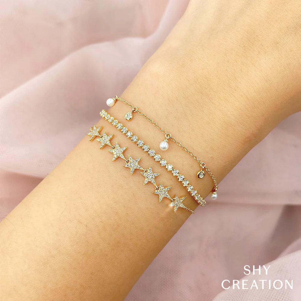 Diamond Crown Set Bolo Bracelet, 0.31 CTTW - Carter's Collective Fine Jewelry