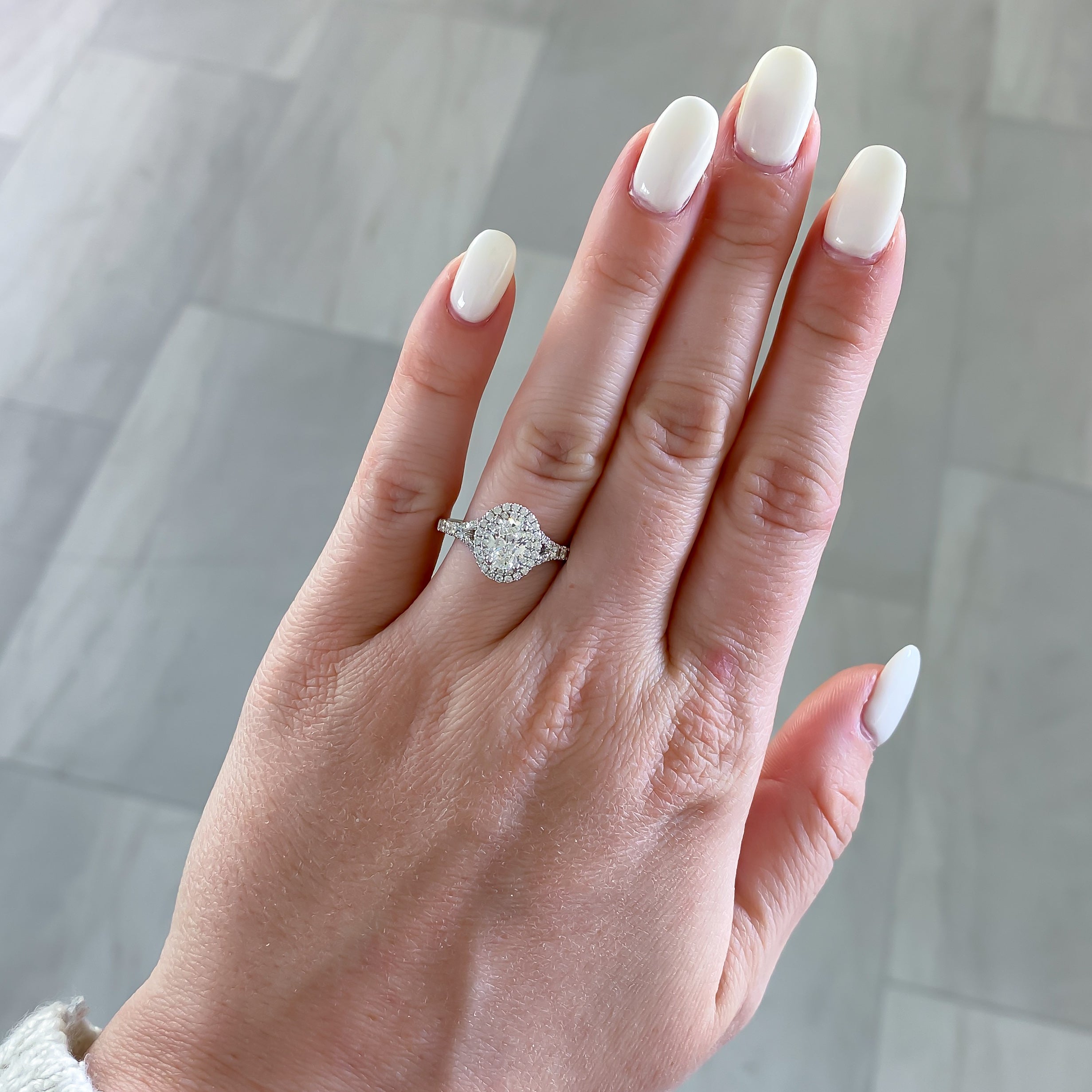 Double band oval fashion engagement ring