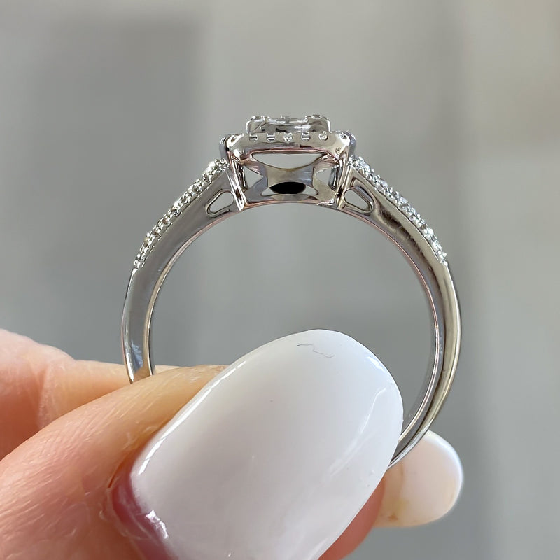 Previously Loved Illusion Diamond Halo Engagement Ring (Sold As Is)