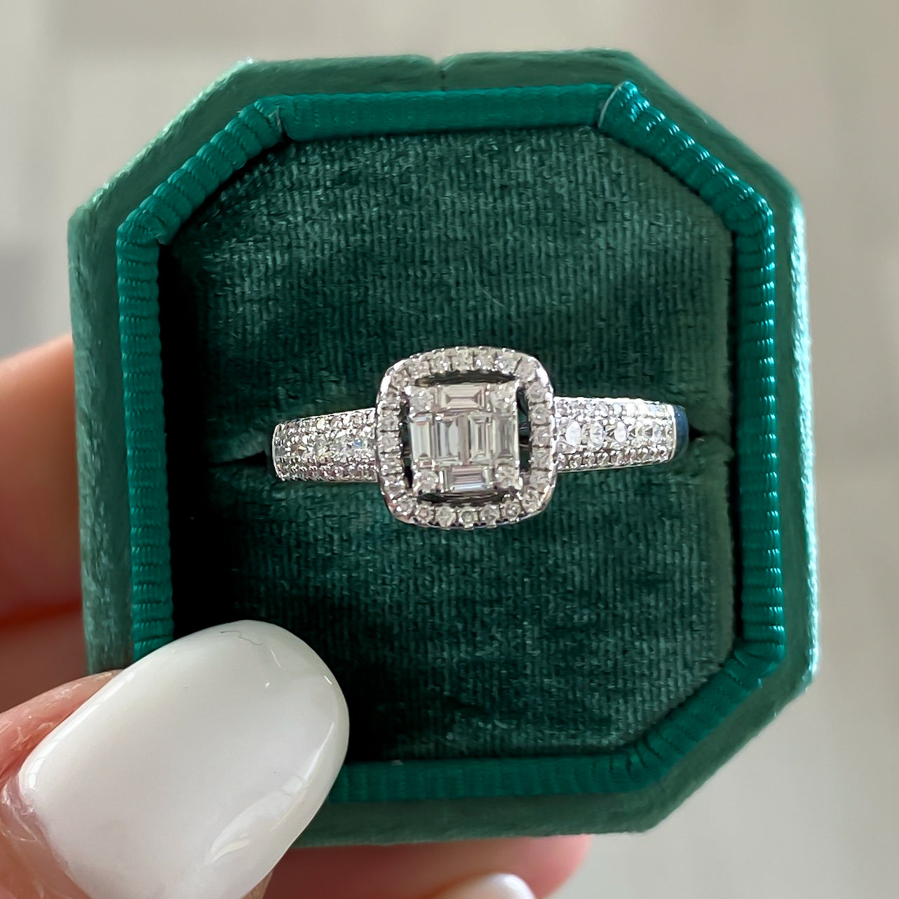 Previously Loved Illusion Diamond Halo Engagement Ring (Sold As Is)