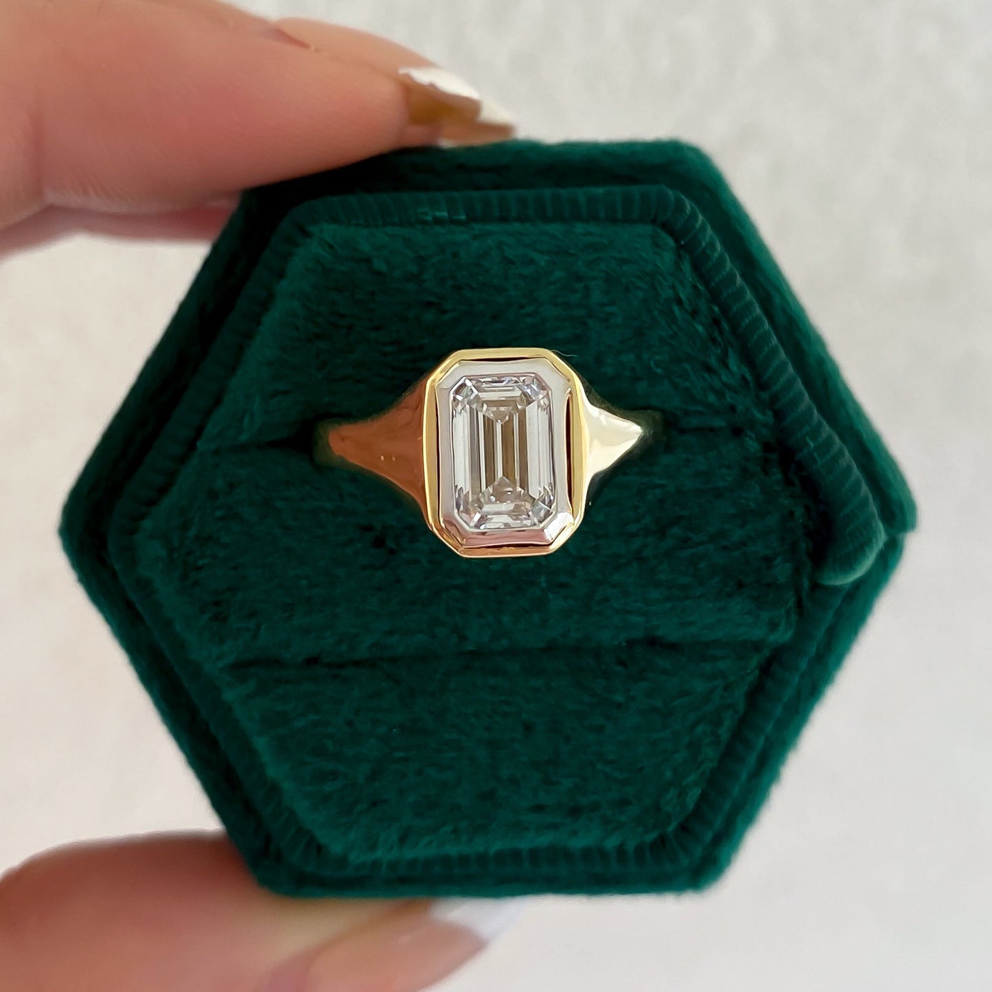 Emerald Cut Lab Grown Diamond Signet Ring, 1.43 CTTW - Carter's Collective Fine Jewelry
