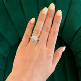 Previously Loved Princess Cut Natural Diamond Engagement Ring with Diamond Halo