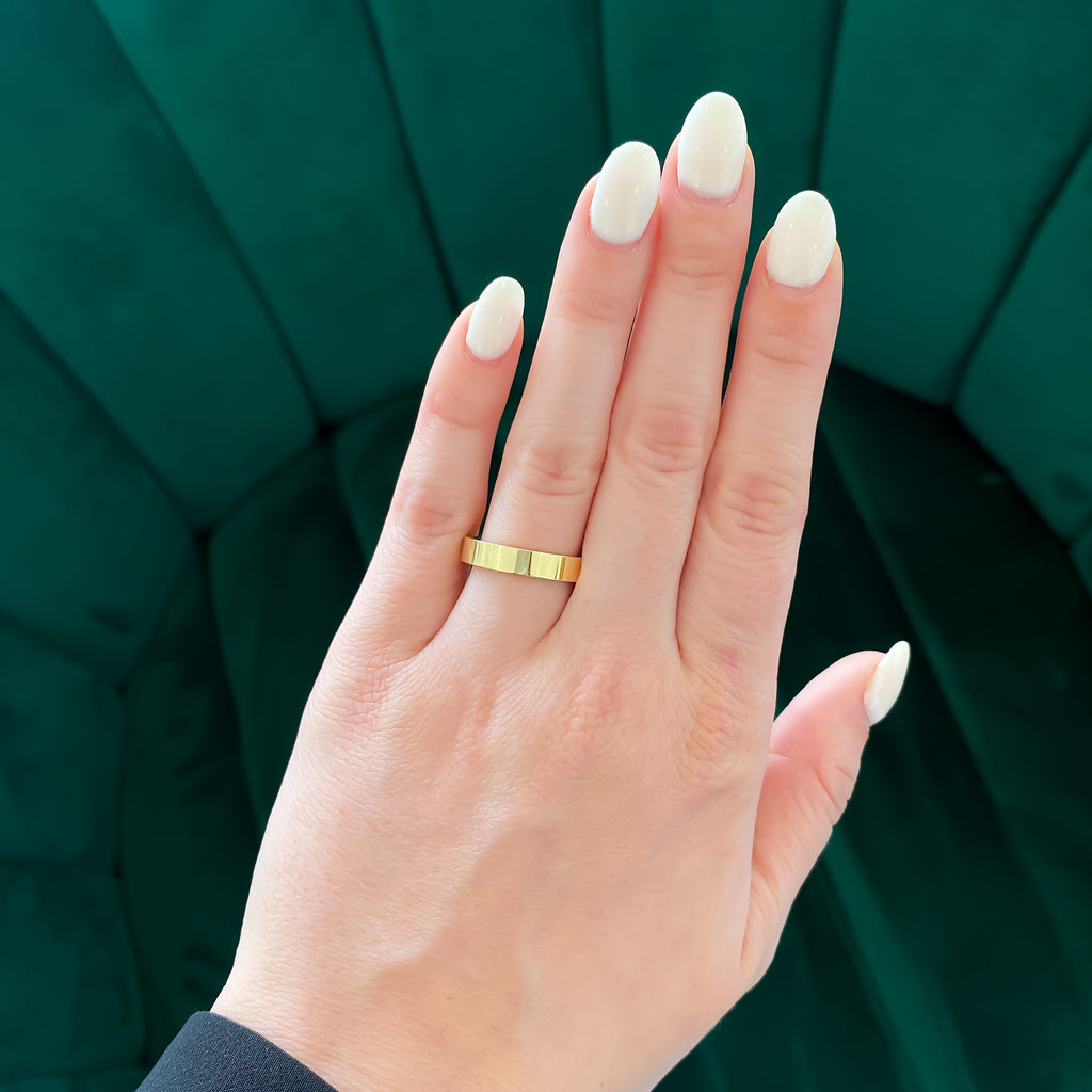 Yellow Gold Flat Spacer Band, 4mm