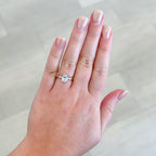 Marquise Accented Diamond Semi Mount with Hidden Halo Engagement Ring, Oval (Does Not Include Center Stone)
