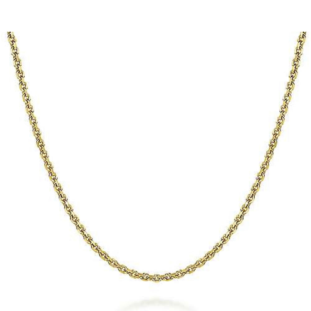 Men's Light Round Link Chain Necklace, 22 Inches