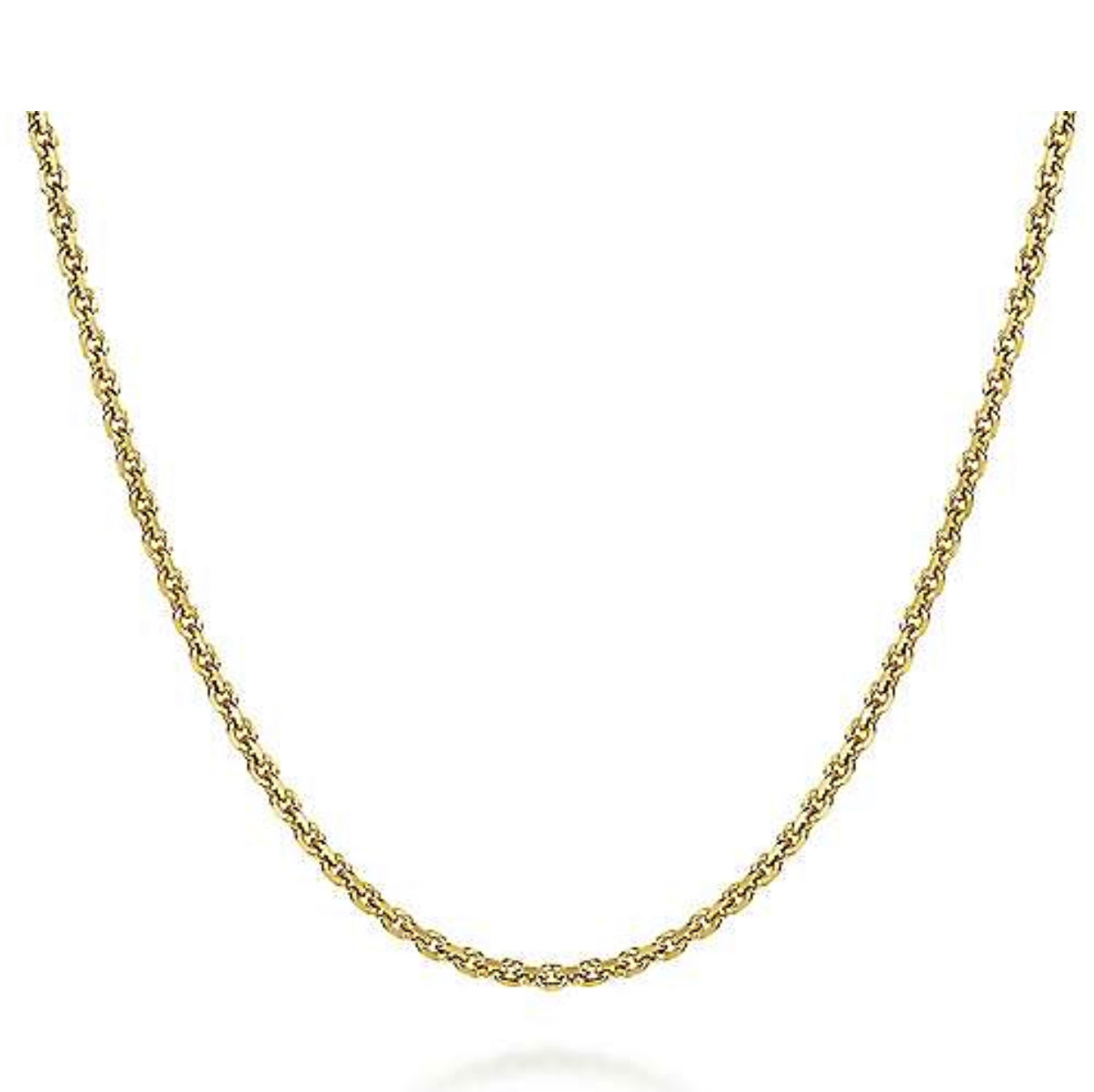 Men's Light Round Link Chain Necklace, 22 Inches