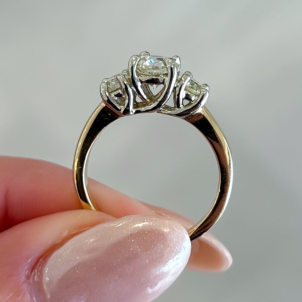 
                  
                    Previously Loved Natural Round Center Three Stone Engagement Ring (Sold As Is)
                  
                