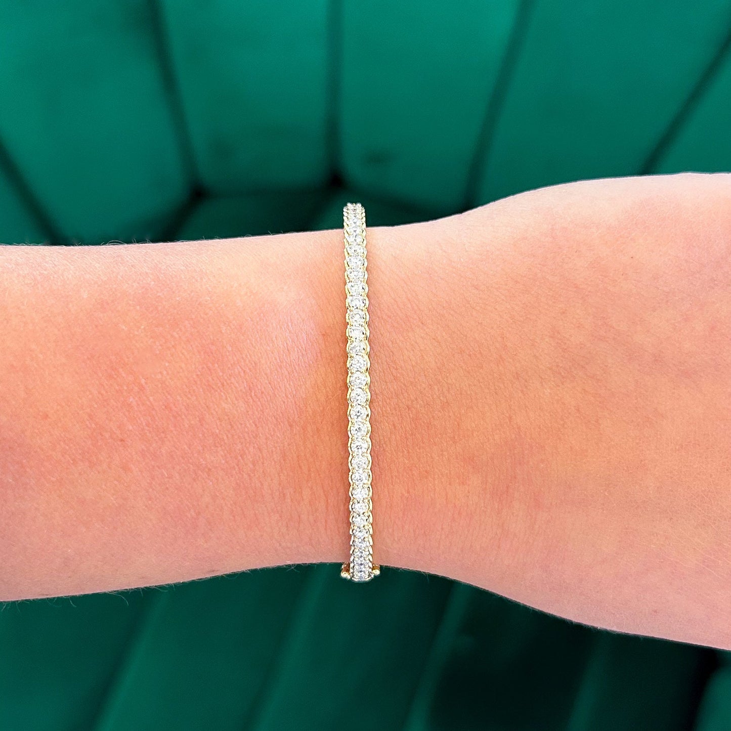 Illusion Set Diamond Bangle Bracelet, 0.65 CTTW - Carter's Collective Fine Jewelry