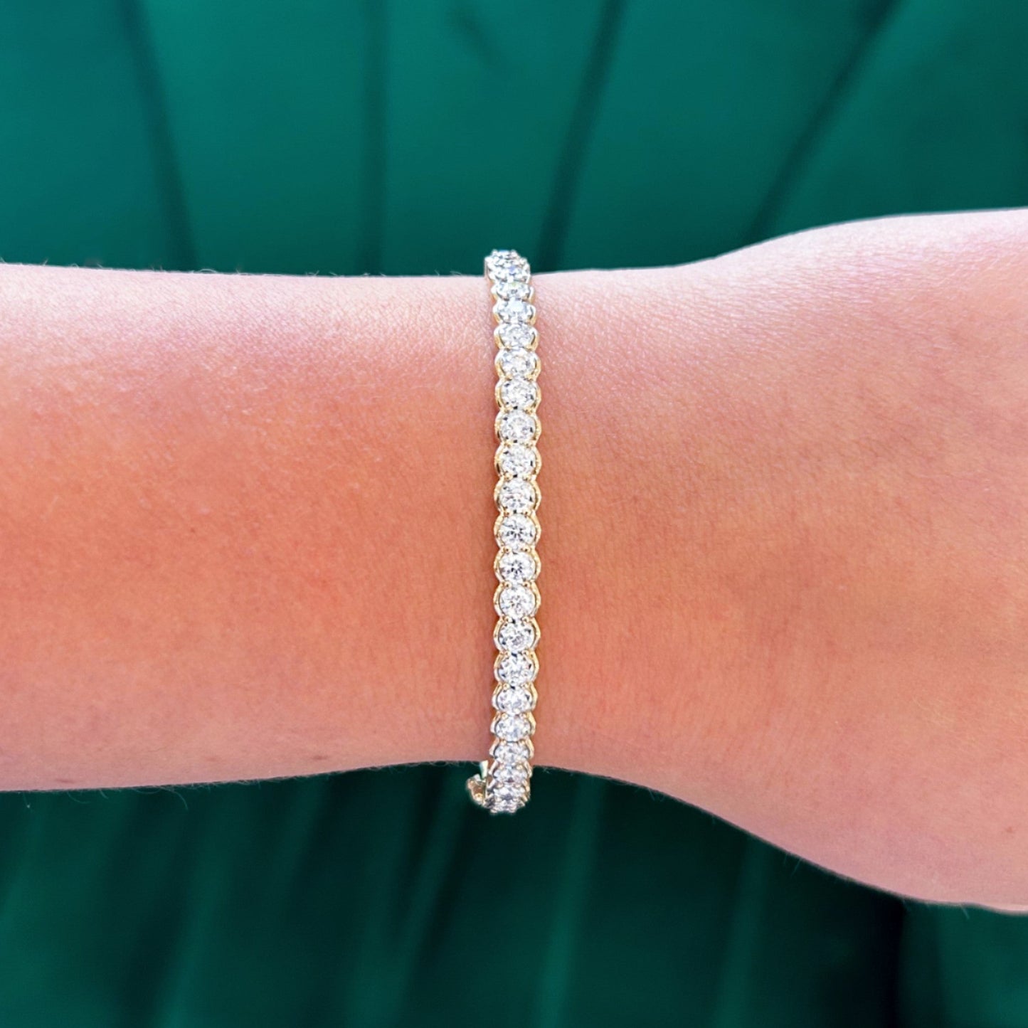 Illusion Set Diamond Bangle Bracelet, 1.35 cttw - Carter's Collective Fine Jewelry