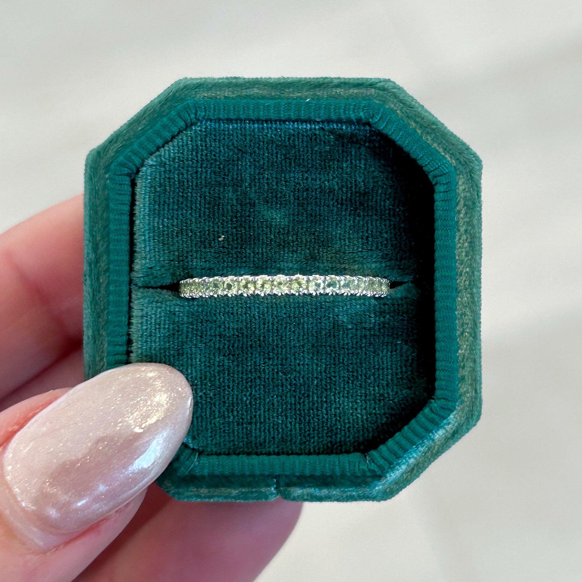 Amara Yellow Gold Peridot Gemstone Stackable Band, 0.45 CTTW - Carter's Collective Fine Jewelry