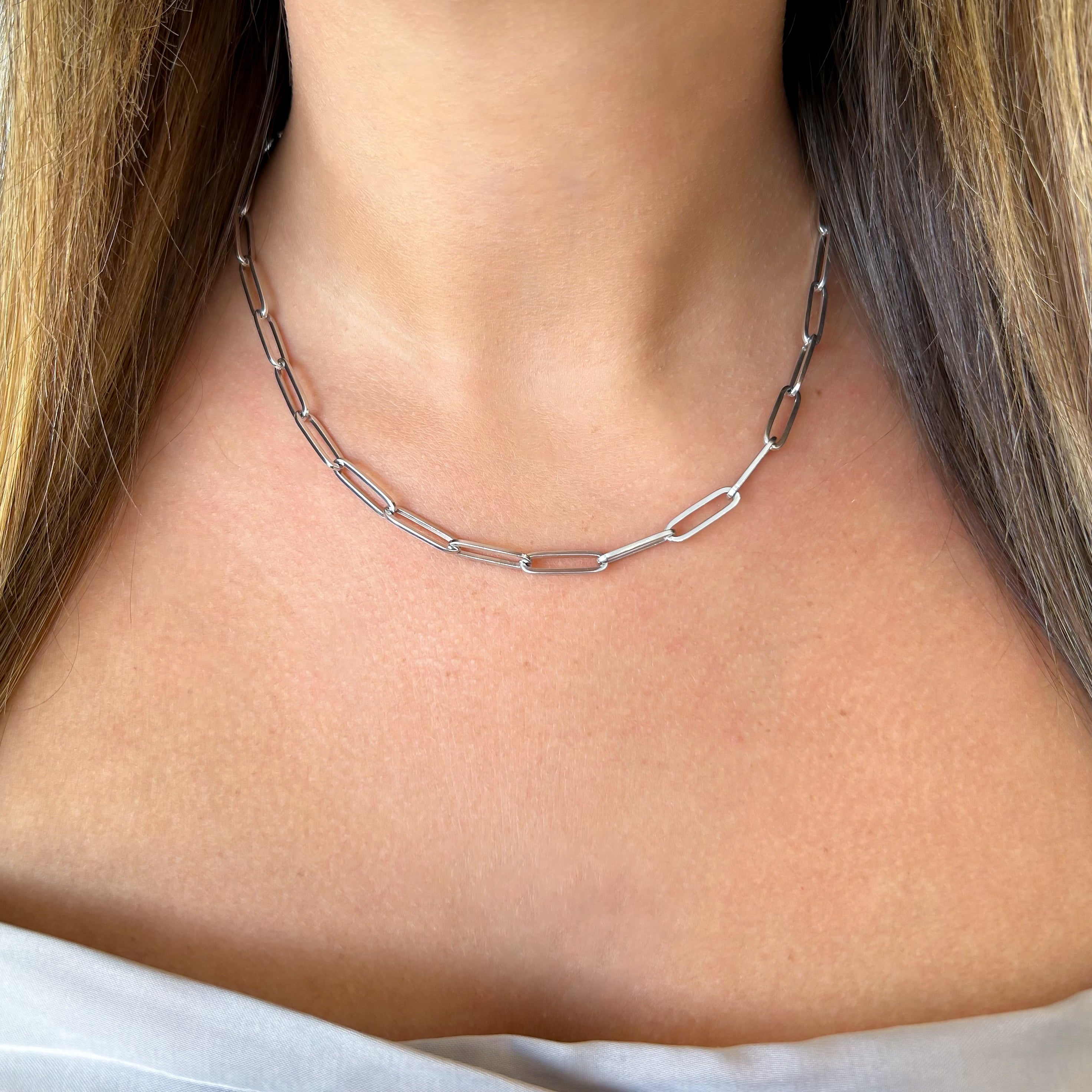Sterling Silver Paper Clip Chain, 18 Inches - Carter's Collective Fine Jewelry