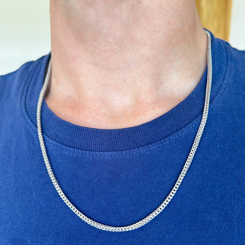 Men's Sterling Silver Franco Chain, 24"