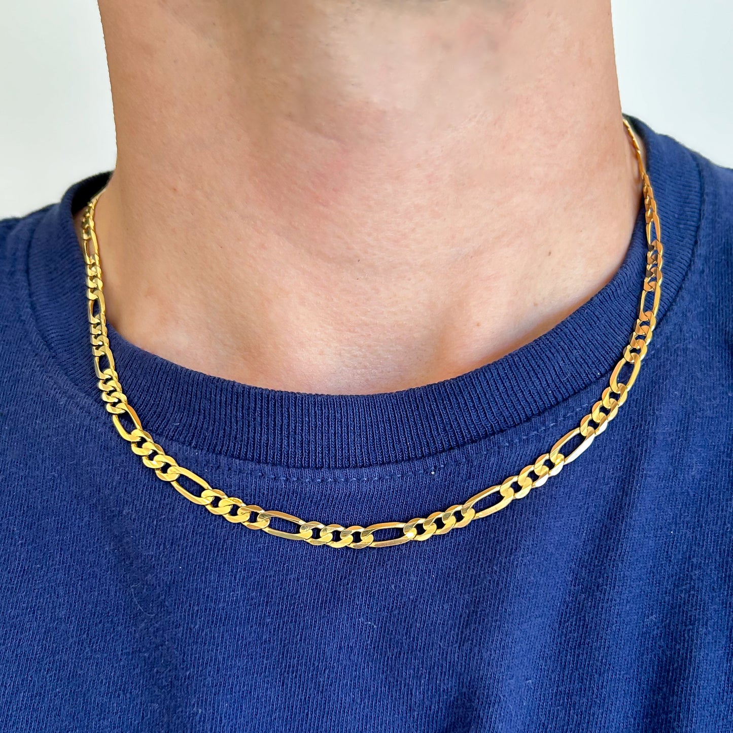 Men's 10K Yellow Gold 5mm Figaro Chain, 20"