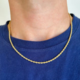 Men's 10K Yellow Gold 3mm Rope Chain, 20"