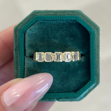 Lab Grown Bezel Set Emerald Cut Diamond Wedding Band, 2.00 CTTW - Carter's Collective Fine Jewelry