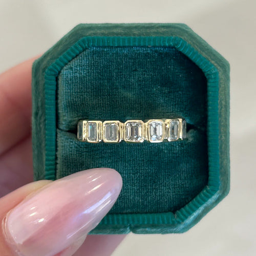 Lab Grown Bezel Set Emerald Cut Diamond Wedding Band, 2.00 CTTW - Carter's Collective Fine Jewelry
