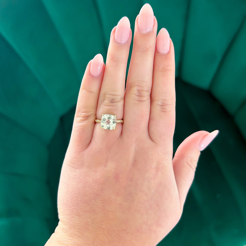 
                  
                    Previously Loved Checkerboard Quartz Solitaire with Rope Design Ring (Sold As Is)
                  
                