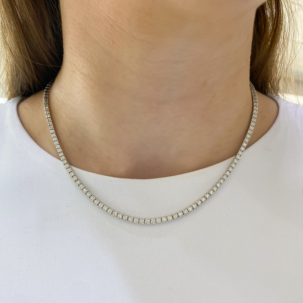 
                  
                    Illusion Set Diamond Tennis Necklace, 0.95 CTTW
                  
                